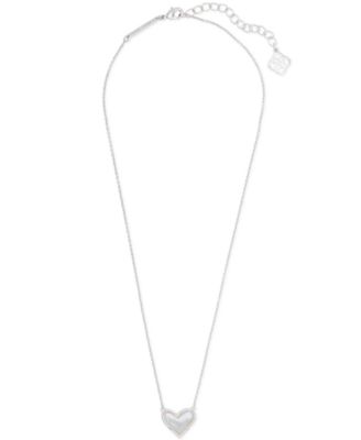 14K Gold Plated and Genuine Stone Ari Heart Pendant Necklace