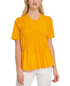 Ruched Short-Sleeve Top