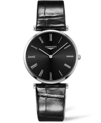 Longines - Women's Swiss La Grande Classique De  Black Alligator Leather Strap Watch 36mm