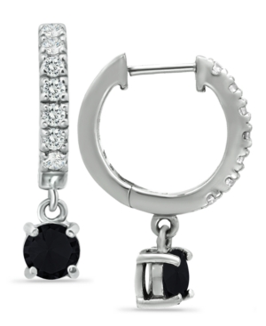 Giani Bernini Cubic Zirconia Dangle Drop Huggie Hoop Earring In Sterling Silver Or 18k Gold Over Silver (also Avai In Black/silver