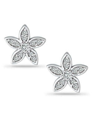 Giani Bernini Cubic Zirconia Star Flower Stud Earrings In Sterling Silver, Created For Macy's Cubic Zirconia Star
