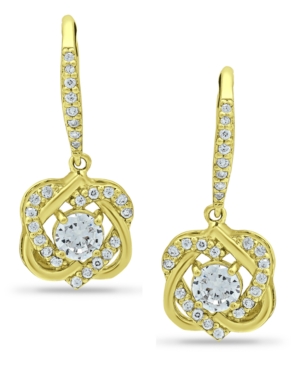 image of Giani Bernini Cubic Zirconia Cluster Drop Earrings in 18k Gold-Plated Sterling Silver, Created for Macy-s