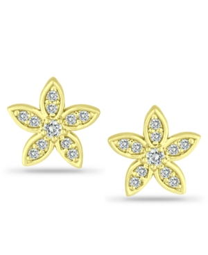 Shop Giani Bernini Cubic Zirconia Star Flower Stud Earrings In Sterling Silver, Created For Macy's Cubic Zirconia Star  In Gold Over Silver
