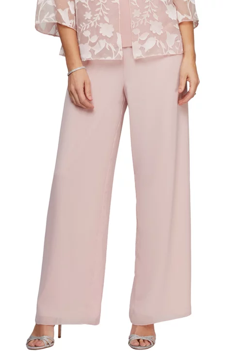 Petite Chiffon Pants - Shell Pink