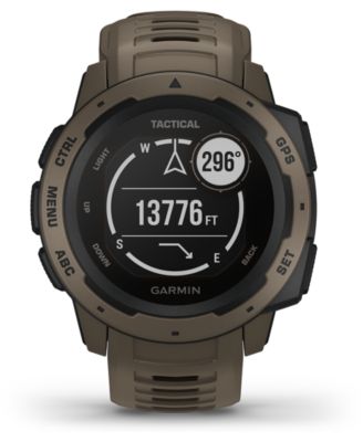 Garmin - Men's Instinct Tactical Coyote Tan Silicone Strap Smart Watch 45mm