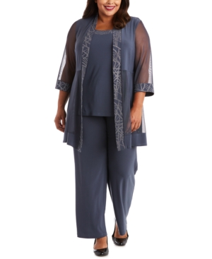 R & M Richards Plus Size Jacket Shell & Pants