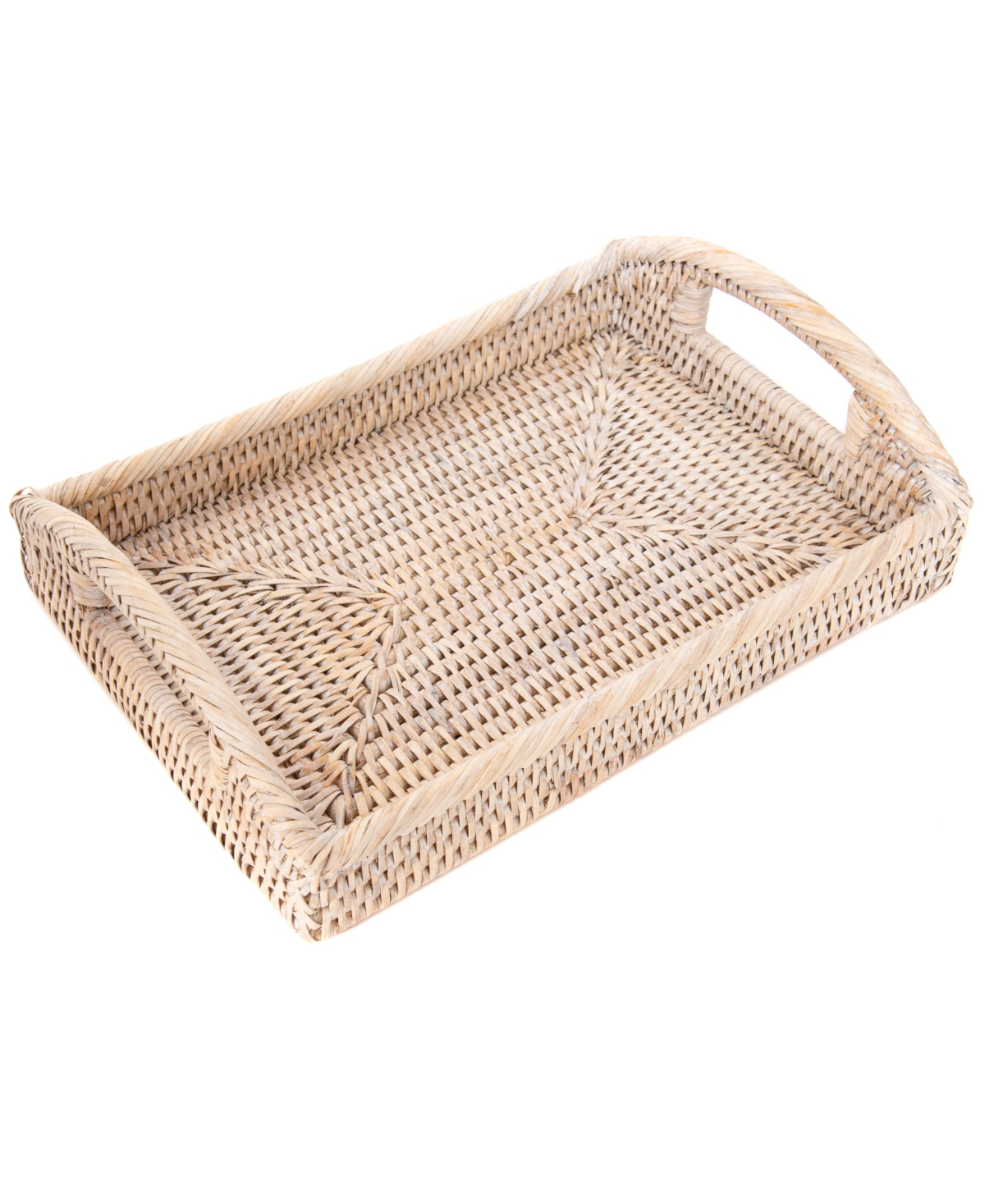 Artifacts Trading Company Rattan Rectangular Vanity Tray with High Handles