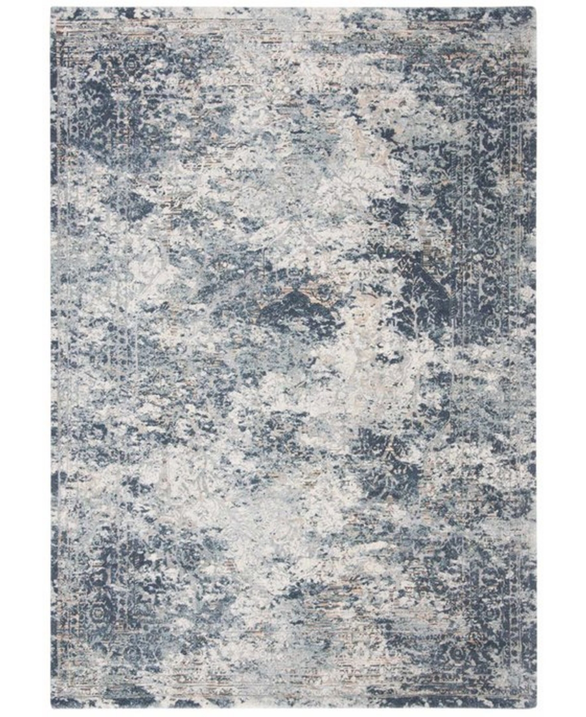 Martha Stewart Collection MSR692M Cream and Blue 8' x 10' Area Rug - Cream