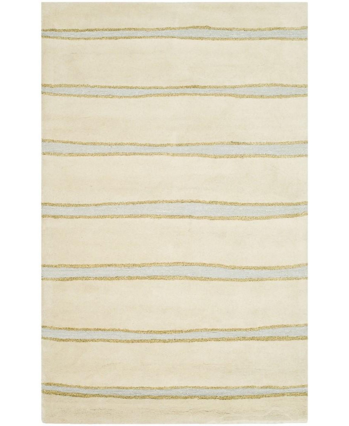 Martha Stewart Collection Chalk Stripe MSR3617A Tan and Beige 4' x 6' Area Rug - Beige