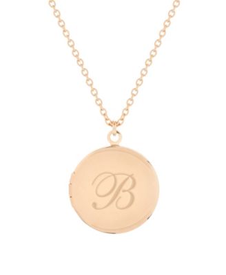 14K Gold Plated Isla Initial Long Locket Necklace