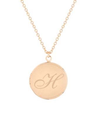 14K Gold Plated Isla Initial Long Locket Necklace