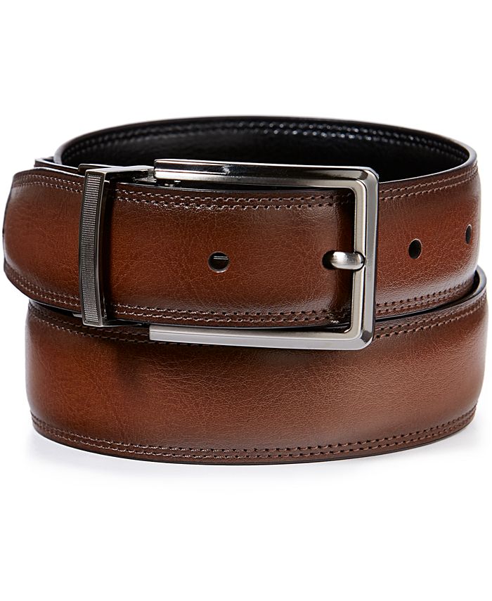 Perry Ellis Portfolio Men's Leather Braided Belt - Macy's