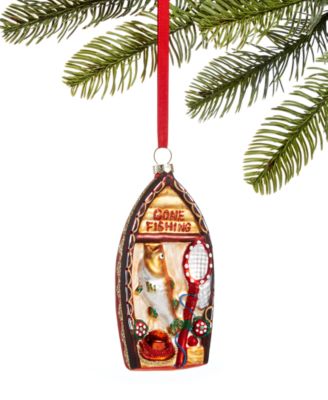 Holiday Lane - All About You Molded Glass Fishing Boat Ornament