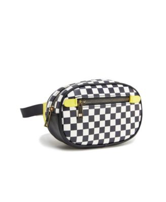 yellow checkered fanny pack