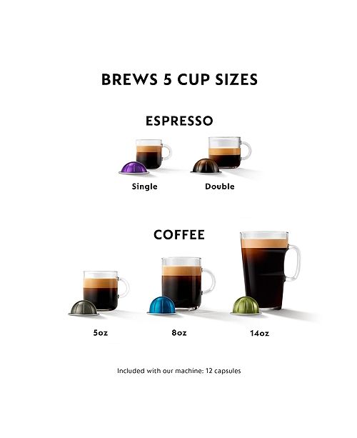 Nespresso Black Vertuoplus Deluxe Coffee And Espresso Machine By De Longhi Reviews Coffee Makers Kitchen Macy S
