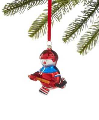 Holiday Lane - Sports Hockey Player Snowman Ornament