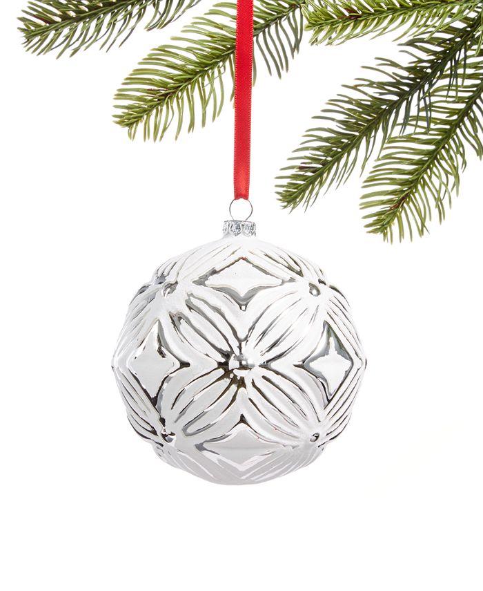 Holiday Lane Shine Bright Glass Ball Ornament, Created for Macy's