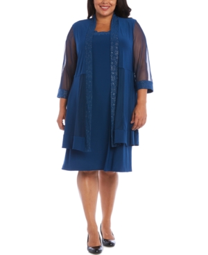 R & M Richards Plus Size Embellished Dress & Jacket