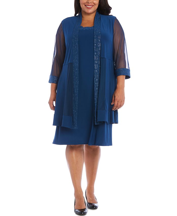 R & M Richards Plus Size Embellished Dress & Jacket - Macy's