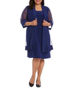 R & M Richards Plus Size Embellished Dress & Jacket