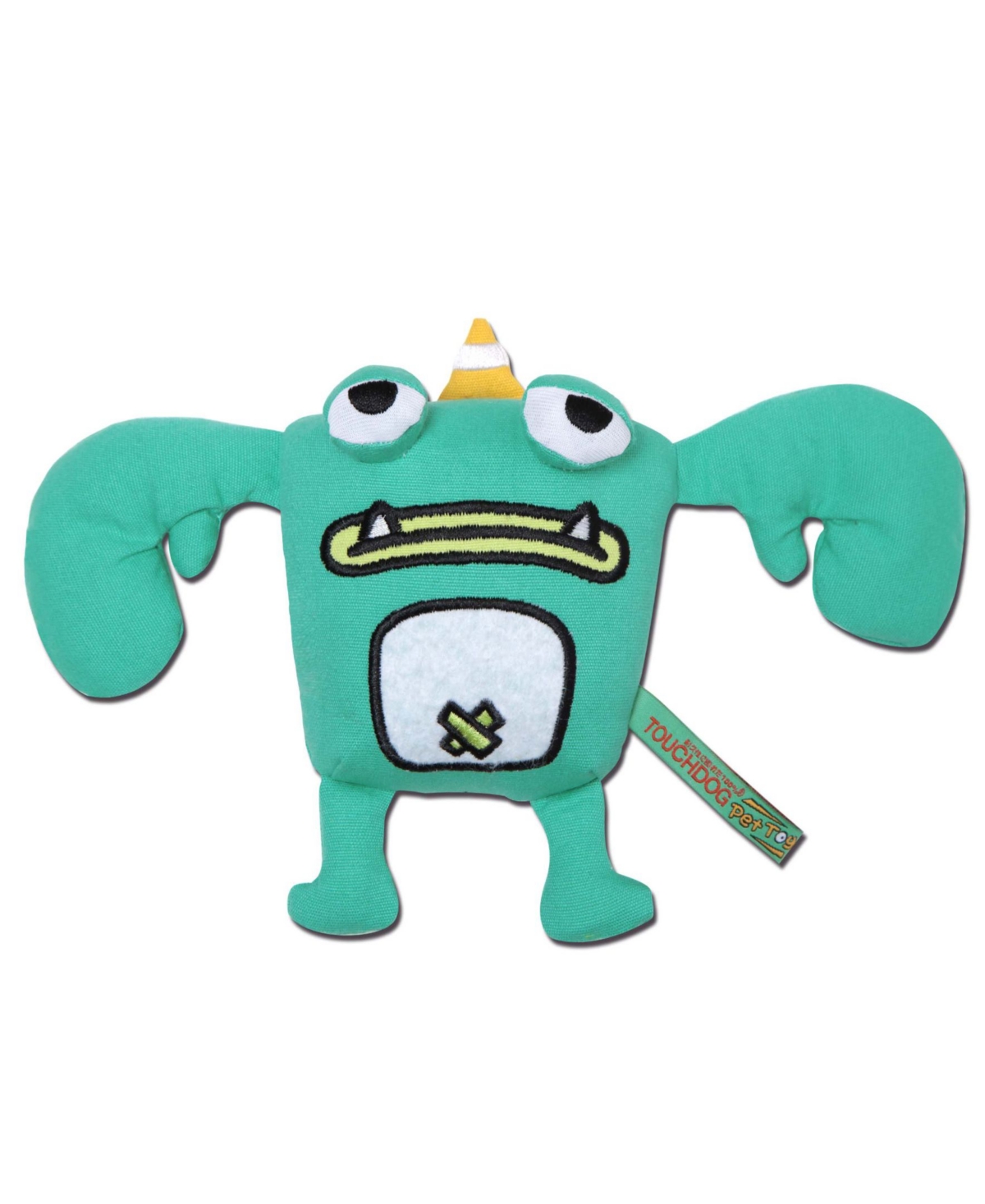 Cartoon Crabby Tooth Monster Plush Dog Toy - Green