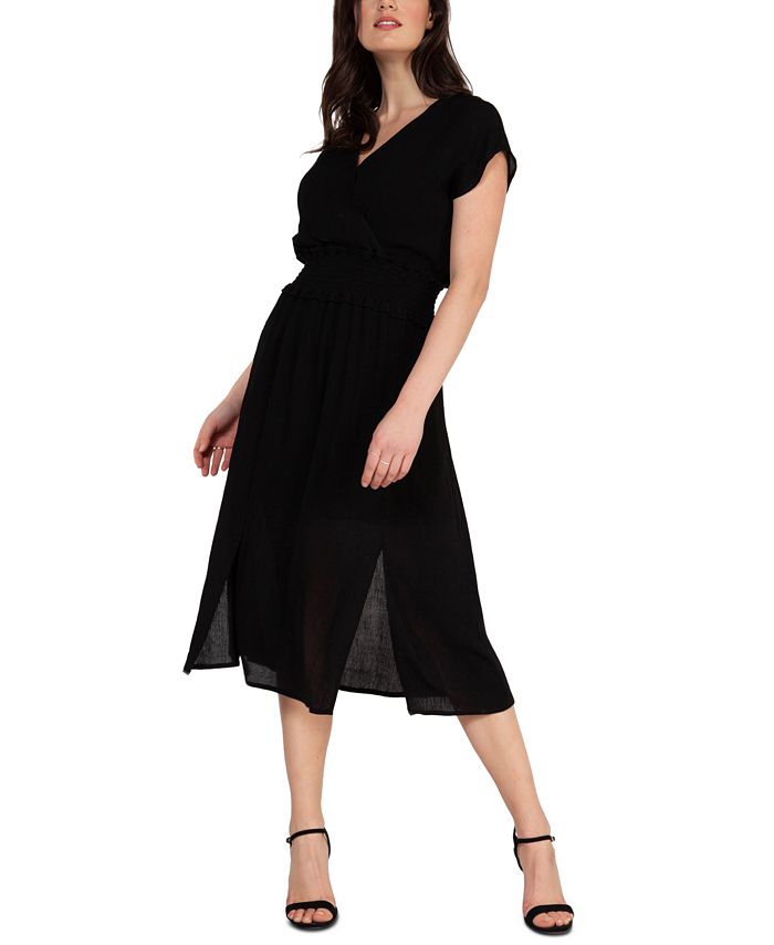 Macy's black midi dress top