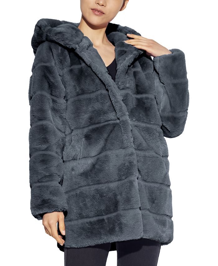Apparis Jill Hooded Faux-Fur Coat, Created for Macy's & Reviews 