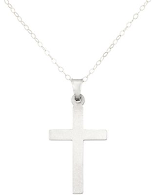 Textured Cross 18" Pendant Necklace 