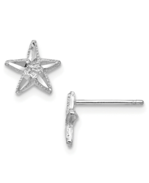 image of Star Stud Earrings in 14k White Gold