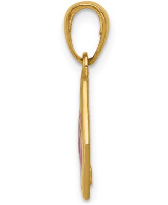 Medical Info Hexagon Charm Pendant in 14k Gold