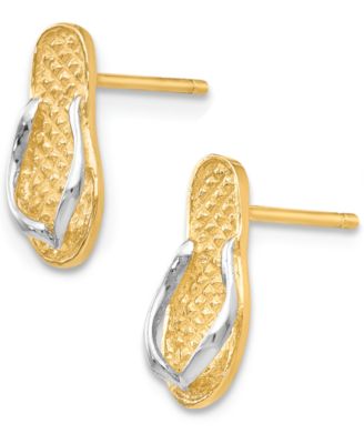 Flip Flop Earrings in 14K Gold and Rhodium Plating