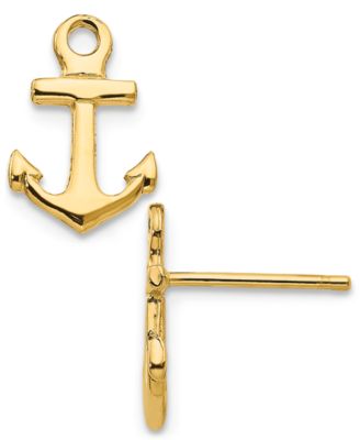 Macy's - Anchor Stud Earrings in 14k Yellow Gold