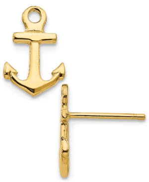 image of Anchor Stud Earrings in 14k Yellow Gold