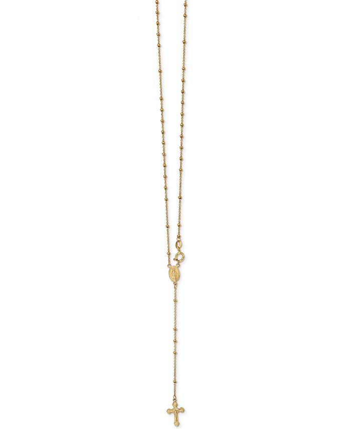 Macy's - Cross Rosary 19-1/2" Lariat Necklace in 14k Gold