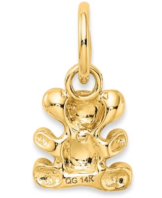 gold teddy bear charm necklace