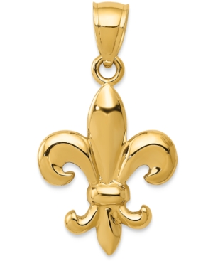 image of Fleur-de-Lis Charm Pendant in 14k Yellow Gold