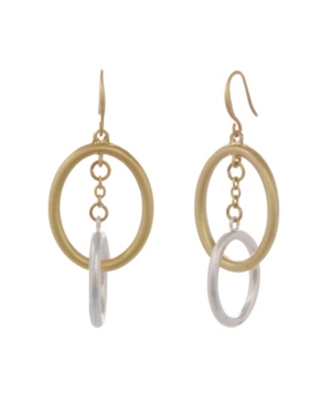 image of The Sak Two Tone Oval Drop Earrings