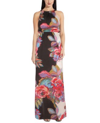 Adrianna Papell Floral-Print Maxi Dress - Macy's