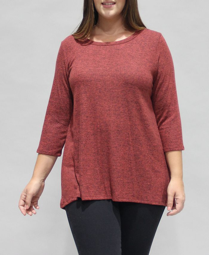 COIN 1804 Women's Plus Size Cozy Button Back Top Macy's