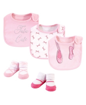 Little Treasure Baby Girls Baby Bib and Sock Set