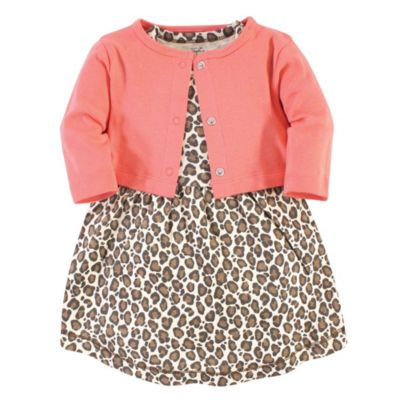 Baby Girls Comfy Natural Cotton Dress & Cardigan Set