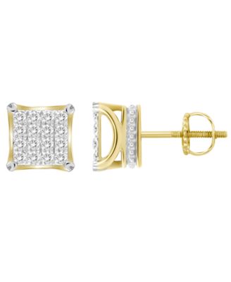 Macy's - Men's Diamond (1/2 ct. t.w.) Earring Set in 10k Yellow Gold