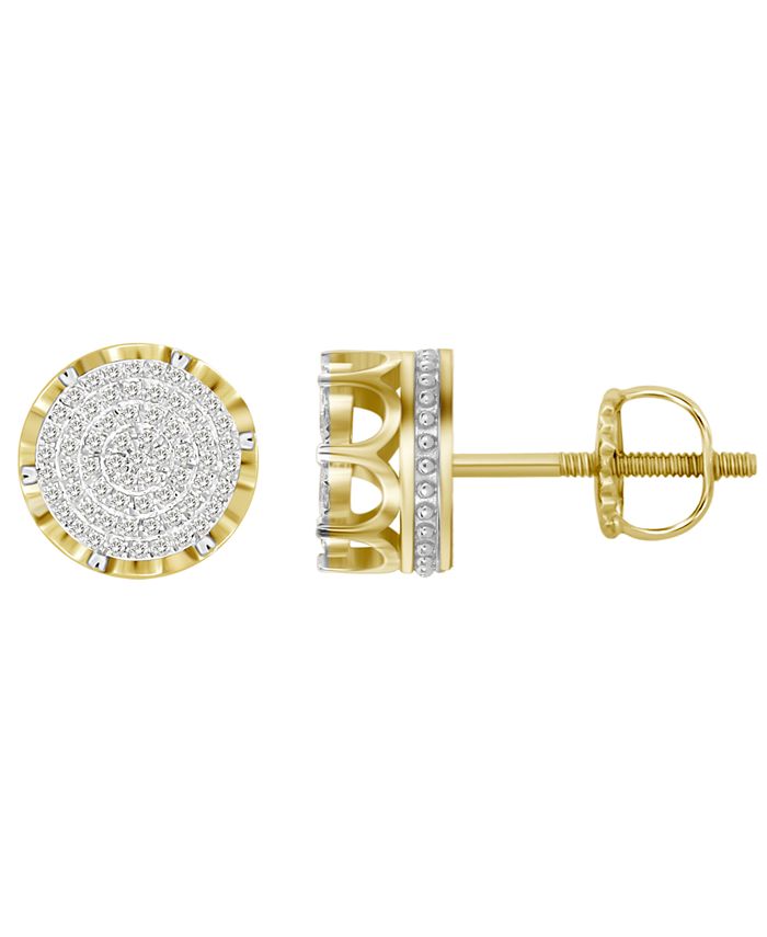 Macy's - Men's Diamond (1/3 ct.t.w.) Earring Set in 10k Yellow Gold