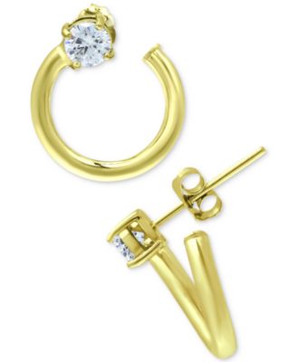 Giani Bernini - Cubic Zirconia Front & Back Hoop Earrings