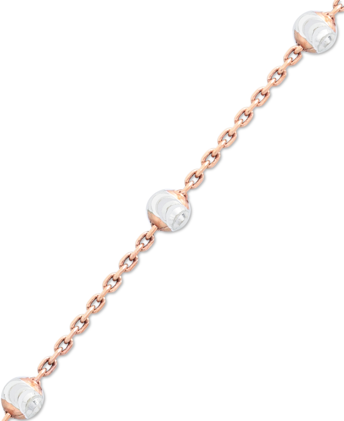 Giani Bernini Beaded Station Chain Necklace In 18k Gold-plated Silver, Or 18k Rose Gold-plated Silver Or Sterling  In Silver