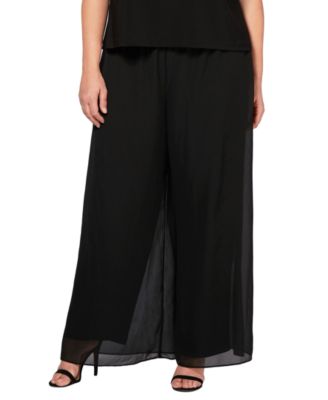 Alex Evenings - Plus Size Straight-Leg Overlay Pants