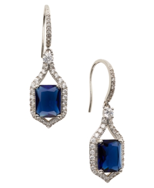 image of Eliot Danori Cubic Zirconia & Stone Framed Drop Earrings, Created for Macy-s