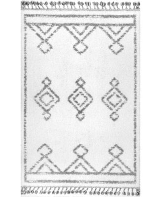 nuLoom Mackie GCDI03C White 4' x 6' Area Rug - Macy's