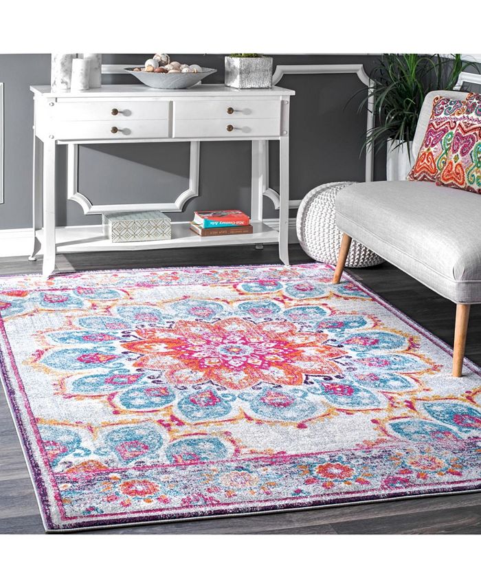 nuLoom Kiyoko RZBD59B Pink 6'7" x 9' Area Rug Macy's