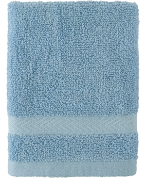 Tommy Hilfiger Modern American Solid Cotton Washcloth, 13" X 13" In Seaglass